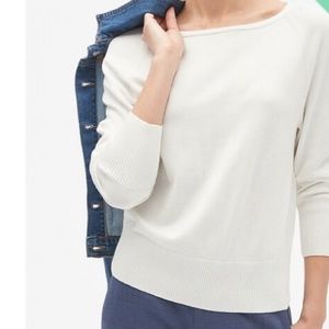 * Dolman Boatneck White Sweater